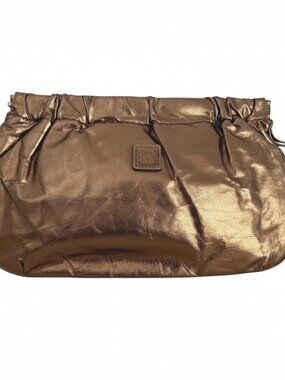 Vintage Anne Klein For Calderon Bronze Metallic Leather Clutch Bag